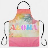 Aloha Hawaiian Floral Waterverf Schort (Voorkant)