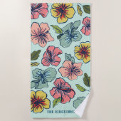 Aloha Hawaiian Flowers and Family Name Strandlaken (Voorkant)