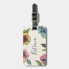 Aloha Hawaiian Flowers Bagagelabel