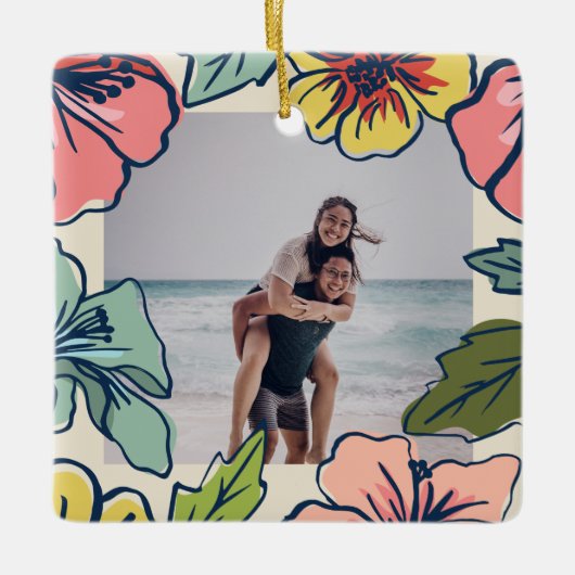 Aloha Hawaiian Flowers Keramisch Ornament (Voorkant)