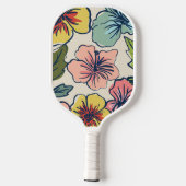 Aloha Hawaiian Flowers met persoonlijke naam Pickleball Paddle (Achterkant)