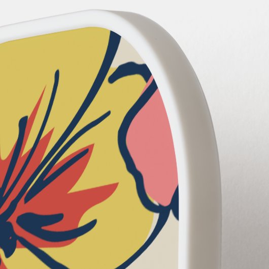 Aloha Hawaiian Flowers met persoonlijke naam Pickleball Paddle (Links Detail)