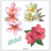 Aloha Hawaiian Flowers Plumeria Hibiscus  Sticker (Vel)