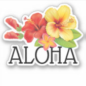 Aloha Hawaiian Flowers Sticker (Voorkant)