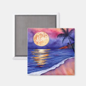 Aloha Hawaiian Full Moon van Kauai Magnet (Voorkant / Achterkant)