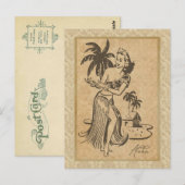 Aloha Hawaiian Girl 1  voortplanting Briefkaart (Voorkant / Achterkant)