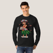 Aloha Hawaiian Girl Dancer  Detailed Graphic T-shirt (Voorkant volledig)