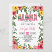 Aloha Hawaiian Girl Tropisch Baby shower Kaart (Voorkant)