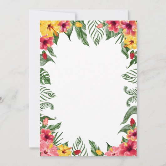 Aloha Hawaiian Girl Tropisch Baby shower Kaart (Achterkant)