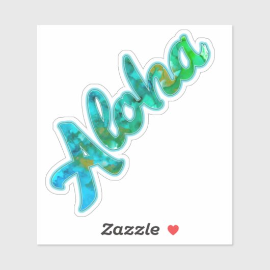 Aloha Hawaiian Greeting Alcohol Ink Art Sticker (Vel)