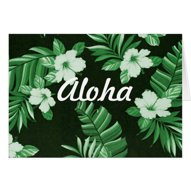 Aloha Hawaiian Hibiscus Flower & Leaves Prints (Voorkant Horizontaal)