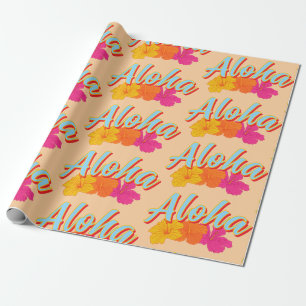 Aloha Hawaiian Hibiscus Flowers Cadeaupapier