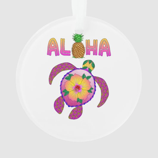 Aloha Hawaiian Honu Turtle Ornament (achterkant)