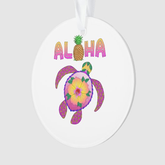 Aloha Hawaiian Honu Turtle Ornament (voorkant)