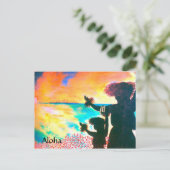 Aloha Hawaiian Hula Briefkaart (Staand voorkant)