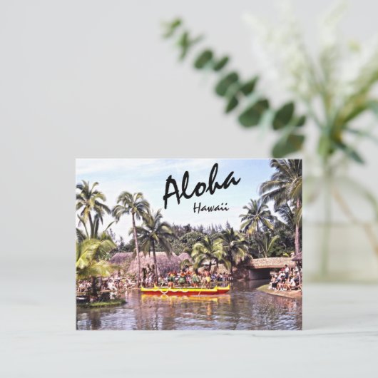 Aloha Hawaiian Hula Dancers Retro Briefkaart (Staand voorkant)