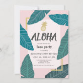 Aloha Hawaiian Luau Pineapple Pink Volwassen Verja Kaart (Voorkant)