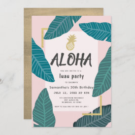 Aloha Hawaiian Luau Pineapple Pink Volwassen Verja Kaart