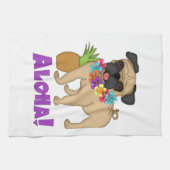 Aloha! Hawaiian Luau Pug en ananas T - shirts, Gif Theedoek (Horizontaal)