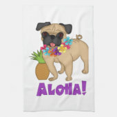 Aloha! Hawaiian Luau Pug en ananas T - shirts, Gif Theedoek (Verticaal)