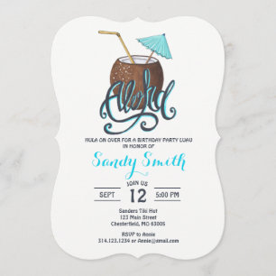 Aloha Hawaiian Luau Uitnodiging