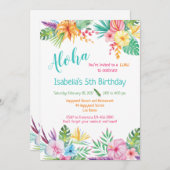 Aloha Hawaiian Luau Verjaardag Uitnodiging (Voorkant / Achterkant)