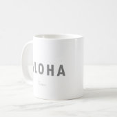 Aloha Hawaiian | Minimalistisch | Grijs | Naam Koffiemok (Voorkant links)