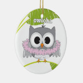 Aloha Hawaiian Owl Keramisch Ornament (Rechts)