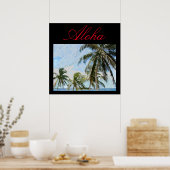 Aloha Hawaiian Palm Trees Tropical Travel Poster (Keuken)