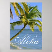 Aloha Hawaiian Palm Trees Tropical Travel Poster (Voorkant)