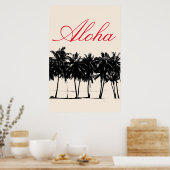Aloha Hawaiian Palm Trees Tropics Travel Poster (Keuken)