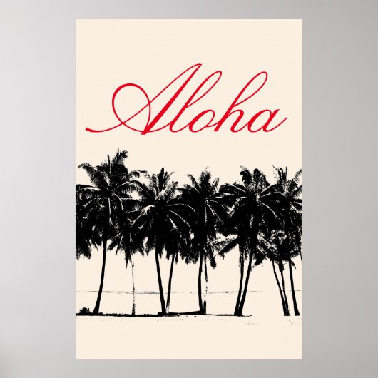 Aloha Hawaiian Palm Trees Tropics Travel Poster (Voorkant)