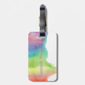 Aloha Hawaiian Pineappel, Waterverf Splash Bagagelabel (Achterkant verticaal)