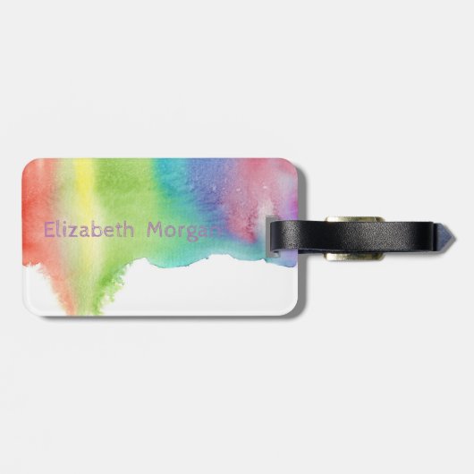 Aloha Hawaiian Pineappel, Waterverf Splash Bagagelabel (Achterkant horizontaal)