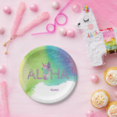 Aloha Hawaiian Pineappel, Waterverf Splash Papieren Bordje (Feest)
