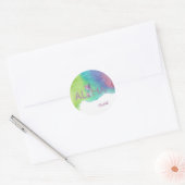 Aloha Hawaiian Pineappel, Waterverf Splash Ronde Sticker (Envelop)