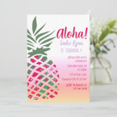 Aloha Hawaiian Pineapple Girls Birthday Kaart (Staand voorkant)