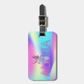 Aloha Hawaiian Pineapple Holographic Bagagelabel (Voorkant verticaal)