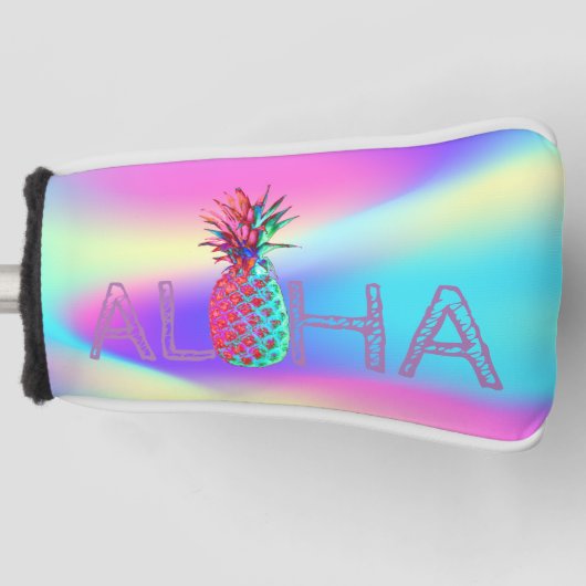 Aloha Hawaiian Pineapple Holographic Golfheadcover (Voorkant)
