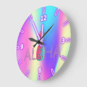 Aloha Hawaiian Pineapple Holographic Grote Klok (Hoek)