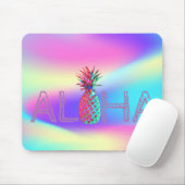 Aloha Hawaiian Pineapple Ombre Holographic Muismat (Met muis)