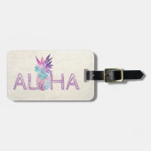 Aloha Hawaiian Pineapple-Personalized Bagagelabel (Voorkant horizontaal)