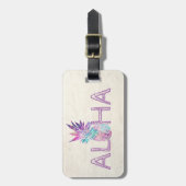 Aloha Hawaiian Pineapple-Personalized Bagagelabel (Voorkant verticaal)