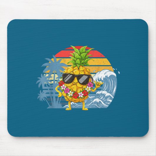 Aloha Hawaiian Pineapple Sign Hawaii Shaka Smile Muismat (Voorkant)