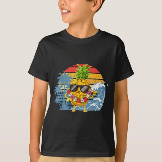 Aloha Hawaiian Pineapple Sign Hawaii Shaka T-shirt (Voorkant)