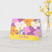 Aloha Hawaiian Plumeria Tropical Flowers Kaart (Gele Bloem)
