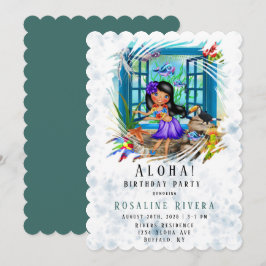 Aloha Hawaiian Preteen Girl Birthday Party Kaart