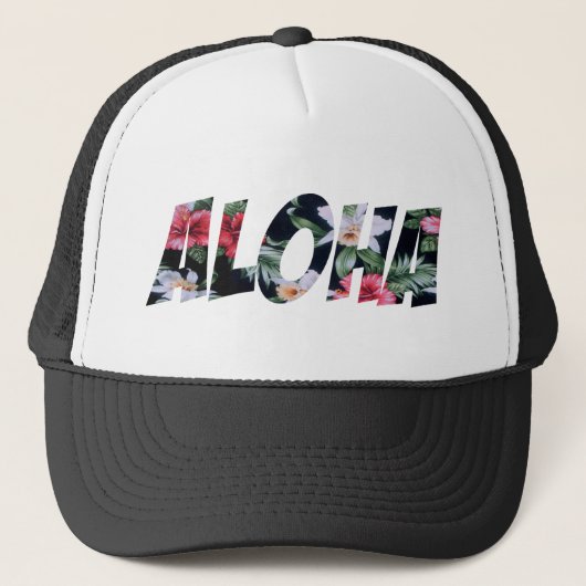 Aloha  Hawaiian Print.png Trucker Pet (Voorkant)