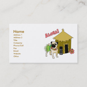  Aloha!  Hawaiian Pug-Visitekaartjes, aanpasbaar Visitekaartje