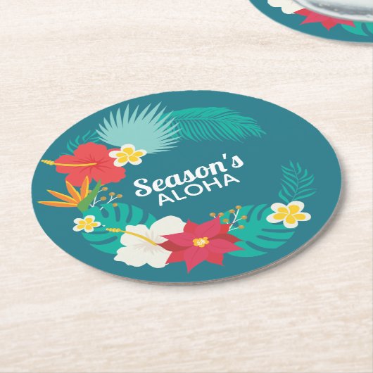Aloha Hawaiian Ronde Kartonnen Onderzetter (Gebogen)